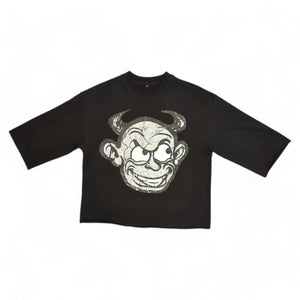 SYNDICATE  DEVIL CROPPED CREWNECK T.SHIRT