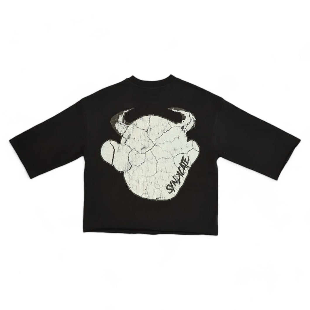 SYNDICATE  DEVIL CROPPED CREWNECK T.SHIRT