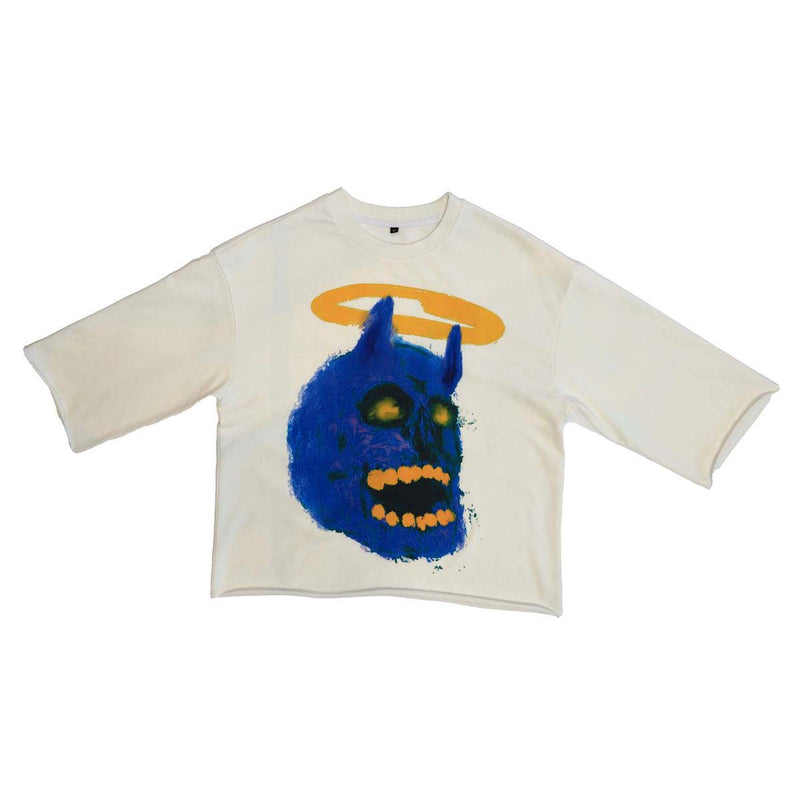 SYNDICATE SAINTS N SIMNERS CROPPED CREWNECK T.SHIRT – BLUE CITY NYC