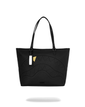 Load image into Gallery viewer, SPRAYGROUND GOLDEN FANG SHARK  BLACKED OUT EMBOSSED GOLD TOOTH TOTE