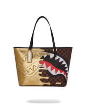 Load image into Gallery viewer, SPRAYGROUND SHARKS IN PARIS GOLDEN DYNASTY GOLD DRIP TOTE