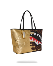 Load image into Gallery viewer, SPRAYGROUND SHARKS IN PARIS GOLDEN DYNASTY GOLD DRIP TOTE