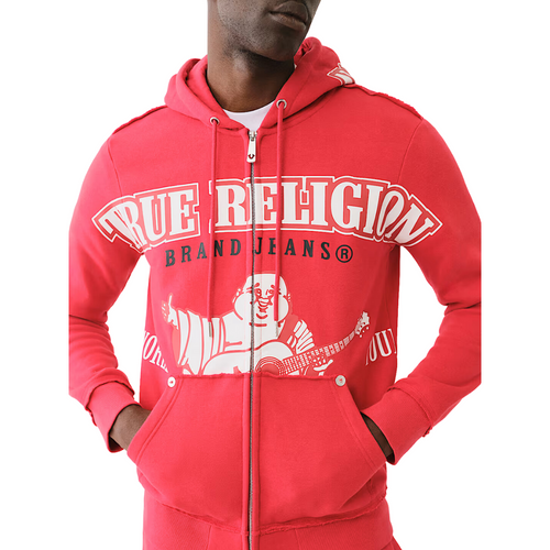 TRUE RELIGION RAW EXAGGERATED ICON ZIP HOODIE