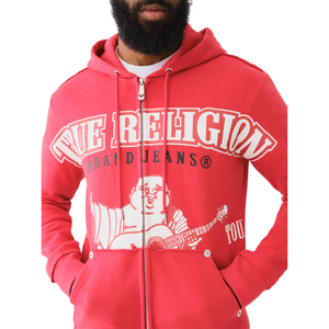 TRUE RELIGION RAW EXAGGERATED ICON ZIP HOODIE