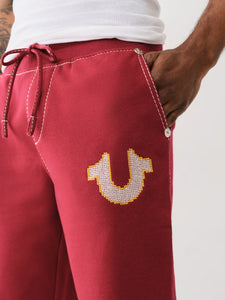 TRUE RELIGION BIG T CROSS STICH SWEATPANTS