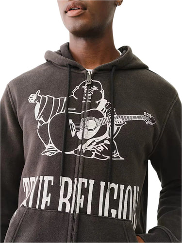 TRUE RELIGION VINTAGE CRACKLE BUDDAHA LOGO HOODIE