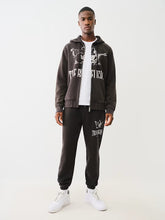 Load image into Gallery viewer, TRUE RELIGION VINTAGE CRACKLE BUDDAHA LOGO HOODIE