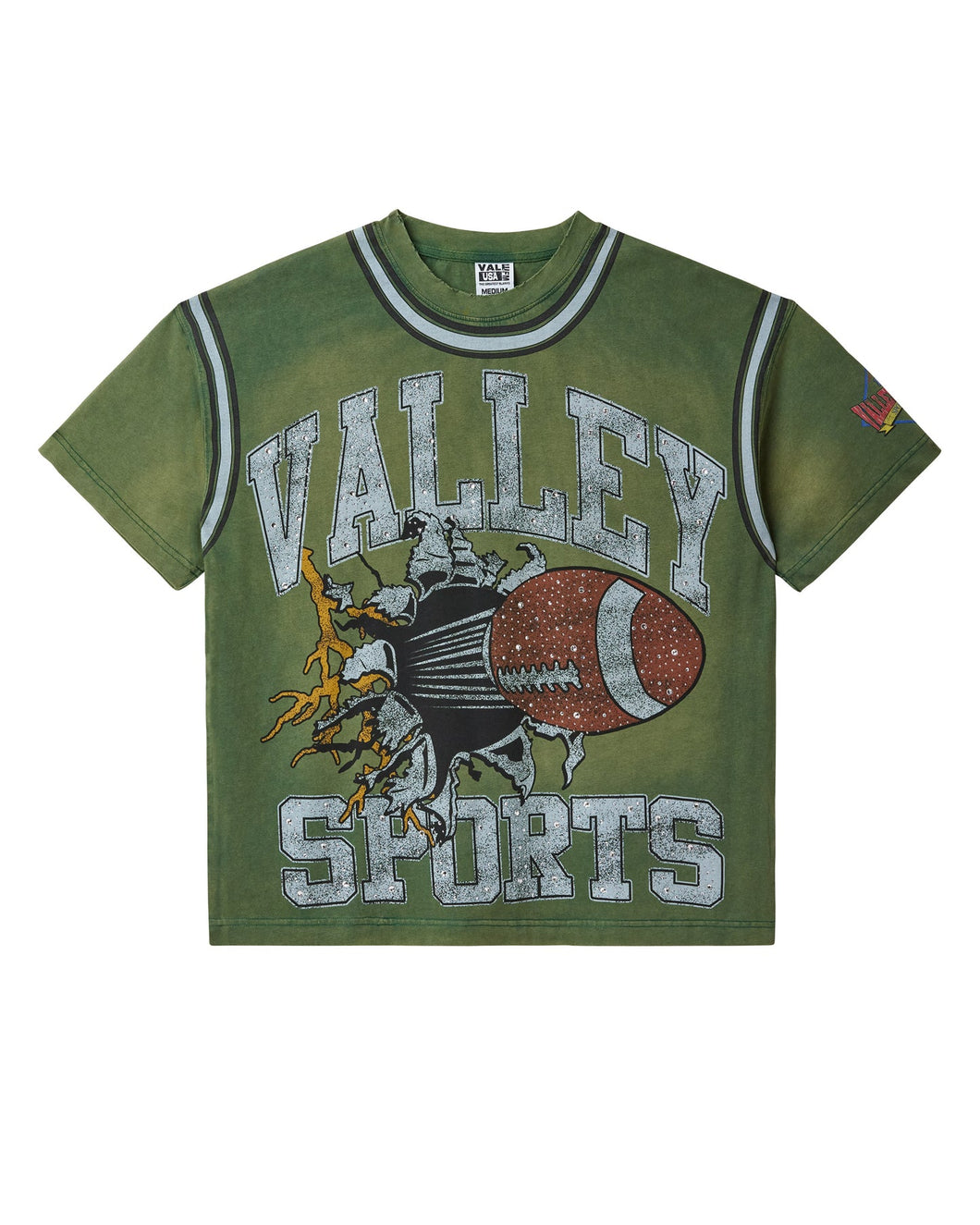VALE RHINESTONE FOOT BALL EXPLOSION T.SHIRT