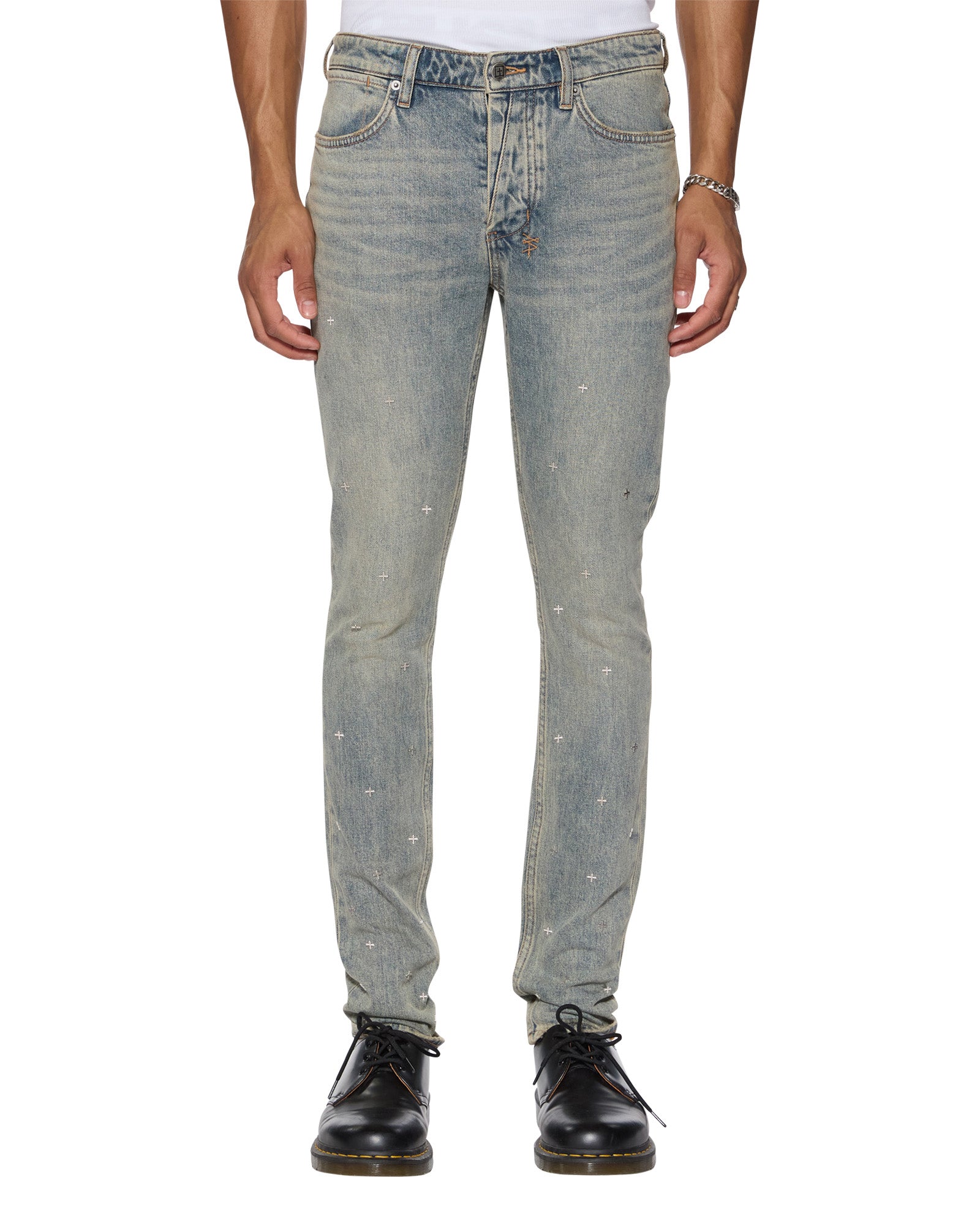 KSUBI VAN WINKLE STAGELIGHT METALIK JEANS – BLUE CITY NYC