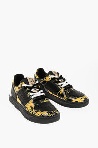 VERSACE JEANS COUTURE STARLIGHT LEATHER PRINTED  SNEAKERS