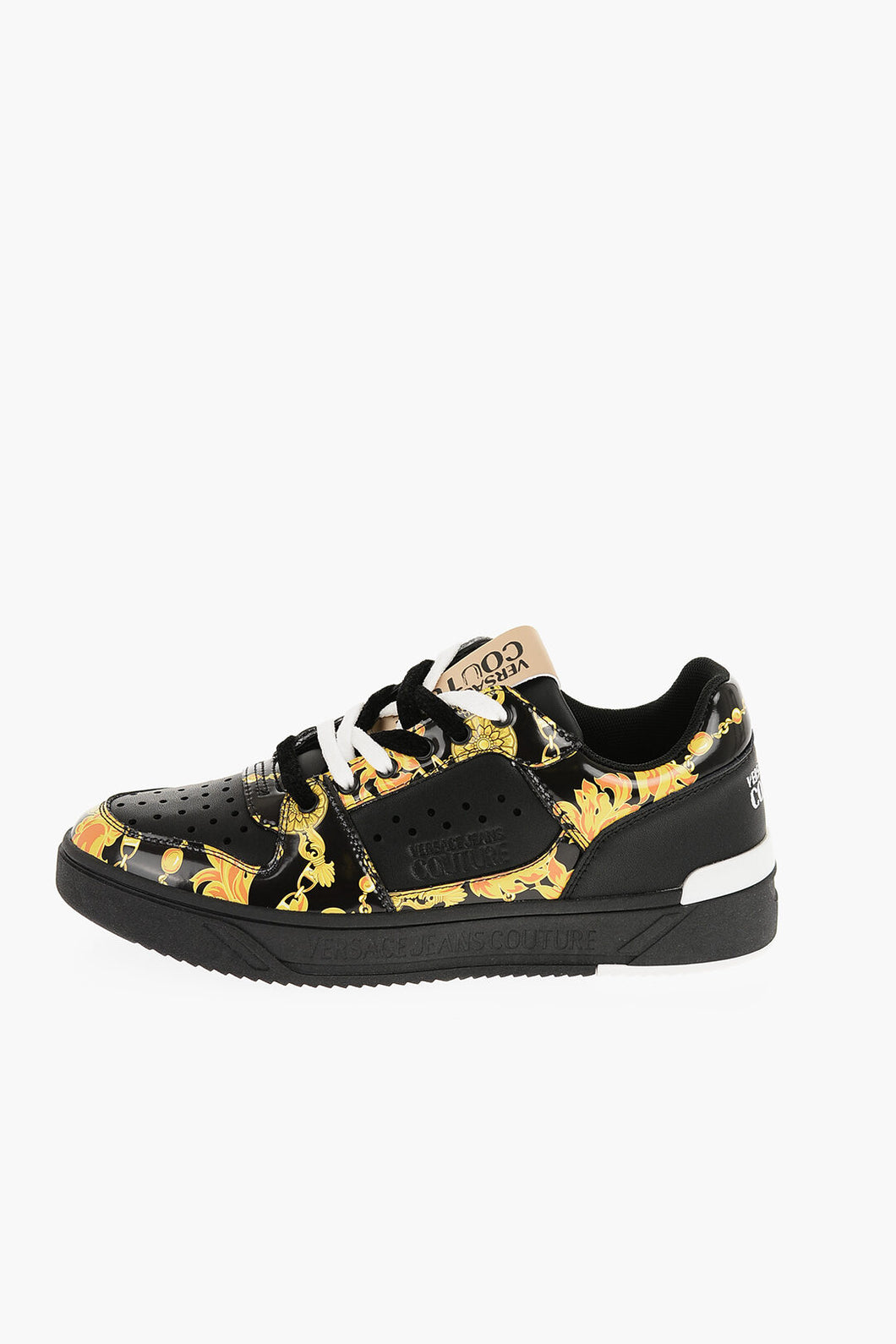 VERSACE JEANS COUTURE STARLIGHT LEATHER PRINTED  SNEAKERS