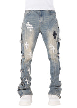 Load image into Gallery viewer, GUAPI VINTAGE BLUE CROSS BUCKLE DENIM