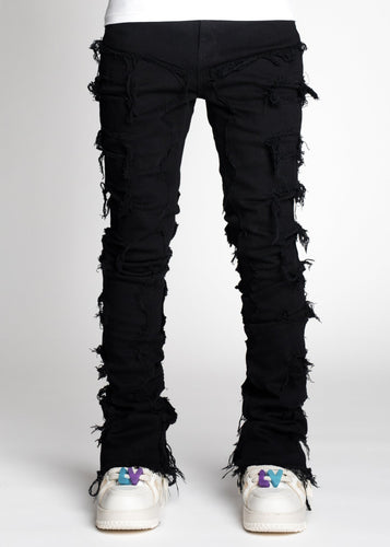 GUAPI OBSIDIAN BLOOD STACKED JEANS