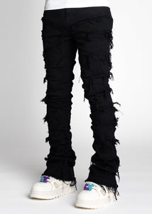 GUAPI OBSIDIAN BLOOD STACKED JEANS