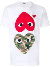 Load image into Gallery viewer, COMME DES GARÇONS PLAY DOUBLE HEART T.SHIRT