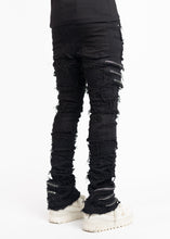 Load image into Gallery viewer, GUAPI OBSIDIAN BLACK DISTRESSED DENIM