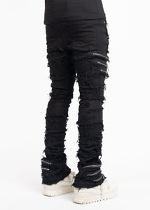 GUAPI OBSIDIAN BLACK DISTRESSED DENIM