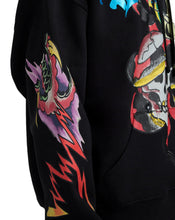 Load image into Gallery viewer, ED HARDY SKULLS RHINESTONE PULL OVER MENS HOODIE