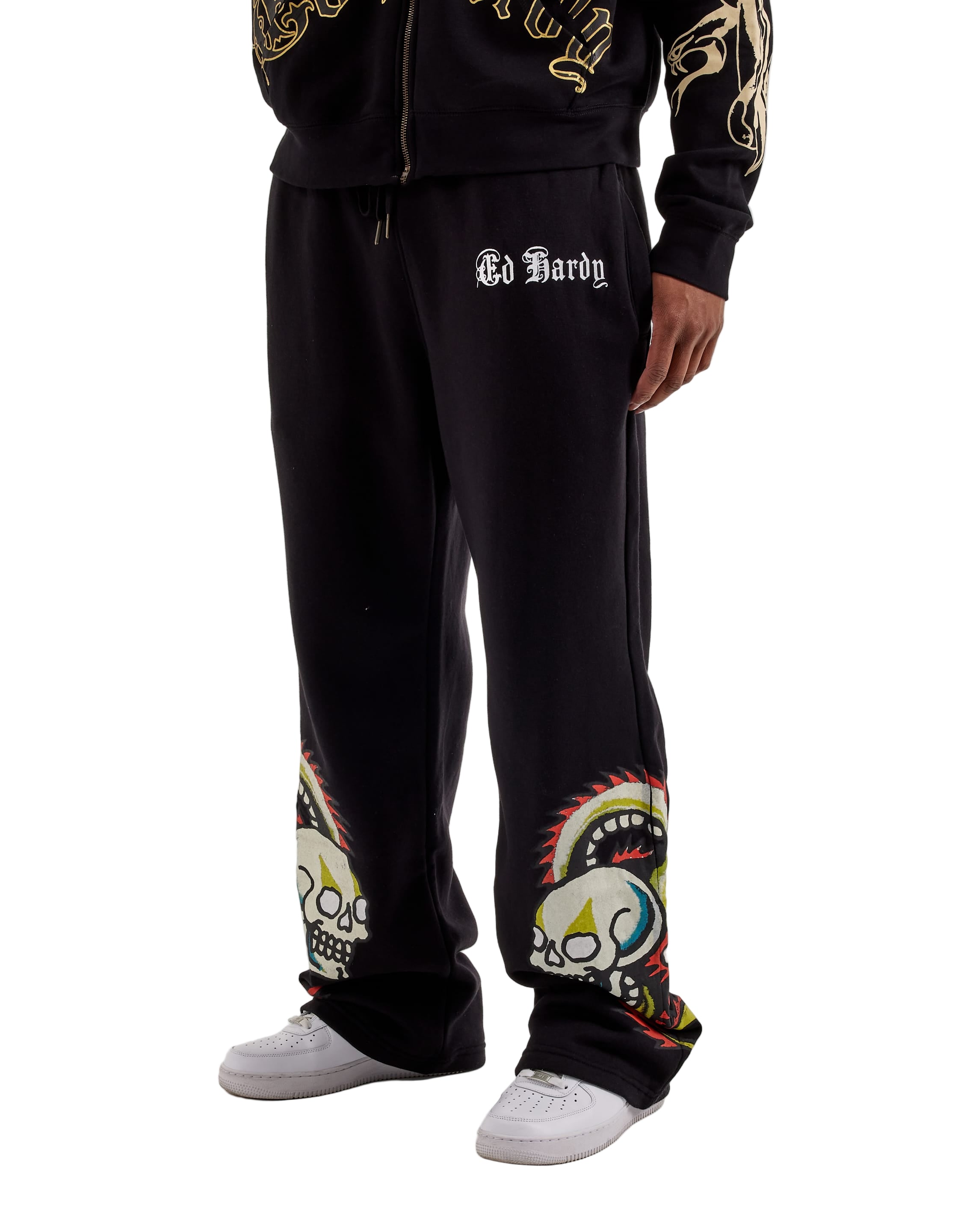 ED HARDY DRAGON SKULLS RHINESTONE ZIP MENS SWEATPANT – BLUE CITY NYC