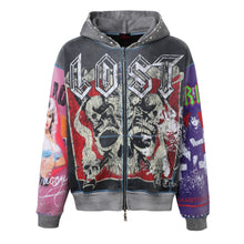 Load image into Gallery viewer, LOST INTRICACY SPLIT WORLD ZIP UP HOODIE