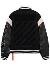 Load image into Gallery viewer, L/AB OFF-WHITE OFF VARSITY WOOL LEATHER