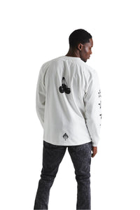 RTA LAWRENCE LONG SLEEVE TEE WHITE BLACK CHERRIES