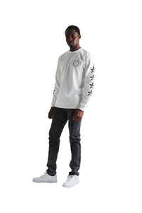 RTA LAWRENCE LONG SLEEVE TEE WHITE BLACK CHERRIES