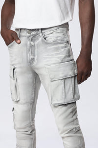 SMOKE RISE UTILITY MULTI CARGO JEANS