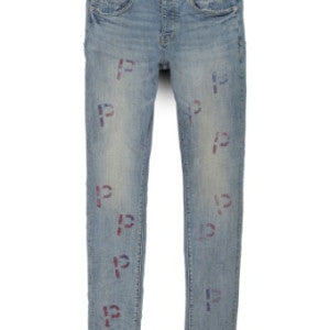 PURPLE JEANS EMBROIDERY PUNCH P PLAID